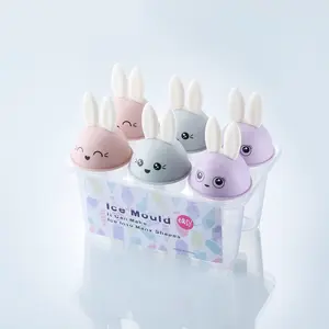 Molde para paletas de hielo con diseño de conejo para niños, bandeja para helados
