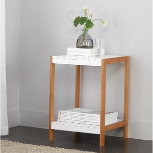 <b>Bamboo</b> Wooden 2-Tier End <b>Table</b> - Product Image 4
