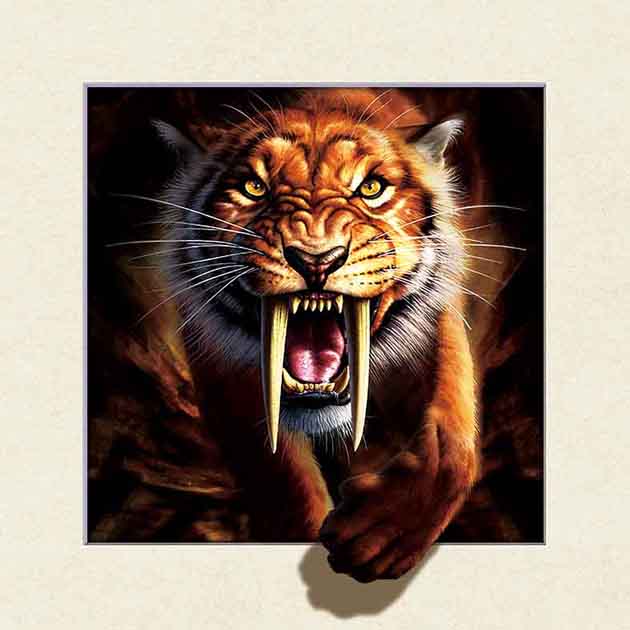 Zebulun, 3D Рисование, линзовидная живопись, плакат с печатью, Настенный декор, 40*40 см, 5D 3D Рисунок, тигр, плакат ручной работы