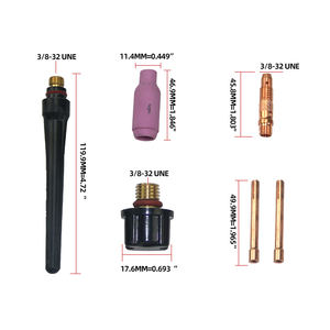 Torche TIG WP17FV à arc tungstène 2,5 m refroidie à l'air argon - Kit de torche à gaz à tête flexible avec accessoires pour soudage - Product Image 3