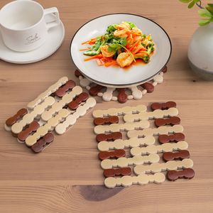 Salvamanteles Redondo de Bambú Resistente al Calor, Protector de Platos y Ollas, para Mesa del Hogar - Product Image 3