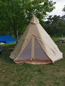 Woqi Luxus Glamping Baumwolle Leinwand Glocken zelt im Freien großes Party zelt wasserdichtes rundes Hauszelt