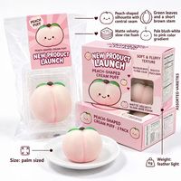 Jouet Squishy Pêche Juteuse à Remontée Lente, Jouet Anti-Stress à Presser de la Taille d'une Main, Jouet Sensoriel pour Enfants de 3 Ans et Plus et Adultes