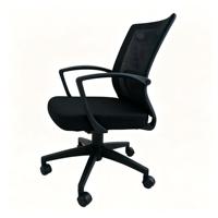 Chaise de bureau en maille à dossier moyen, avec accoudoirs fixes en PP, réglable en hauteur et pivotante, vente en gros d'usine