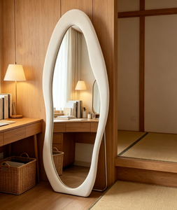 Frameless Glass Handmade Full Length Floor <b>Mirror</b> with Oval Shape Minimalist Design for Home Use - Product Image 5