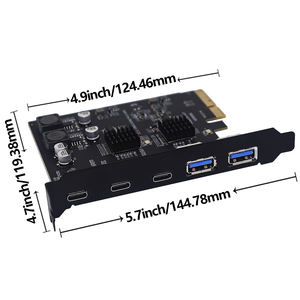 TISHRIC PCIE 4X auf Typ C * 3 USB * 2 Erweiterungs karte USB3.2 GEN2 10Gbp/s Full Speed Adapter karte AMS3142 Chip Nur für Windows PC - Product Image 1