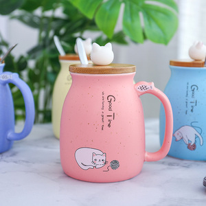 Tazze in Ceramica 3D a Forma di Gatto Carino Seaygift, Tazze Creative per Latte, Caffè e Tè, Tazze Uniche in Porcellana con Coperchio e Cucchiaio - Product Image 5