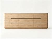 Commode moderne Sageliving à 9 tiroirs, silhouette incurvée, poignées découpées, meuble de rangement pour chambre à coucher