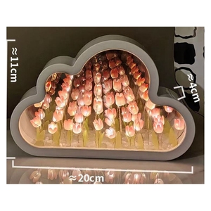 Nuevo espejo hecho a mano DIY atmósfera luz nocturna regalos creativos tulipán lámpara de mesa LED sala de estar caja de <span class=keywords><strong>papel</strong></span> Ce 60 personalización - Product Image 3