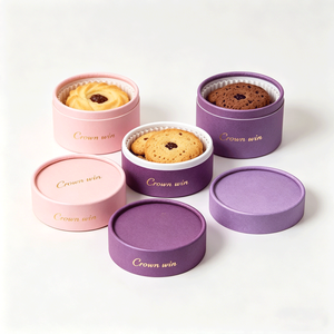 Luxury Round <b>Box</b> Packaging Biodegradable Food Grade Pastry Packaging Cylindrical Cardboard Paper Tube for Cakes - Product Image 1