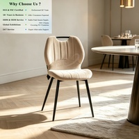 Chaises de salle à manger modernes et minimalistes en tissu, sans accoudoirs, empilables, légères, style nordique, pour villa et hôtel, best-seller