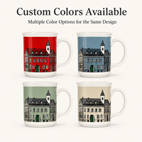 Mug en céramique souvenir de la Suisse avec motif de bâtiment touristique, idéal pour tasse à café en porcelaine, personnalisable OEM, vente en gros