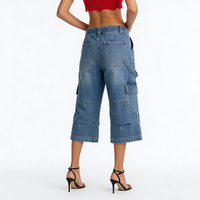 Pantalon cargo en jean délavé taille basse coupe droite pour femme, style vintage Y2K, déchiré, décontracté, longueur intégrale, idéal pour l'été