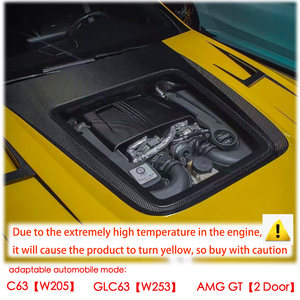 Couvercle d'admission d'air de moteur en fibre de carbone humide de style OEM pour Mercedes-Benz W205 C63 GLC63 W253 <span class=keywords><strong>AMG</strong></span> <span class=keywords><strong>GT</strong></span> Version <span class=keywords><strong>2</strong></span> <span class=keywords><strong>portes</strong></span> Pièces de carrosserie - Product Image 2