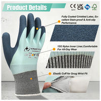 Guantes de Trabajo XINGYU de Nailon y Látex Calibre 15, Antideslizantes, Resistentes a las Manchas, para Recolección de Frutas, Clasificación de Carga y Trabajos de Taller