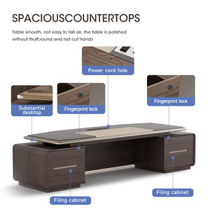 Scrivania Direzionale a L in Legno di Lusso, Moderna, Ecologica e Resistente, su Misura - Product Image 6