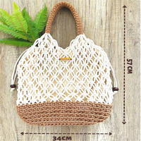 Sac de marché en macramé multicolore personnalisé en gros, sac fourre-tout d'épaule en macramé, sacs de plage bohèmes, cadeau pour maman