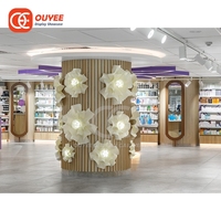 Présentoir de sol pour entrepreneur en aménagement de magasins, design intérieur de pharmacie, présentoir lumineux en plexiglas pour magasin de médicaments