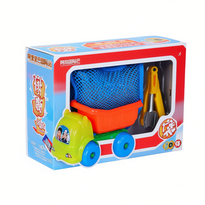 Ensemble de jeu de camion à sable miniature pour enfants avec outils de plage, jouet d'extérieur en plastique, emballé dans un sac en filet - Product Image 2