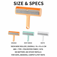 Brosse anti-poils électrostatique moderne, autonettoyante, réutilisable et écologique, à rouleau large bidirectionnel, pour poils d'animaux, canapé, lit et tapis