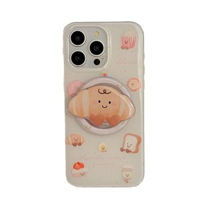 Funda Magnética Rígida para Teléfono con Diseño de Croissant de Dibujos Animados, Funda Protectora a Prueba de Golpes para iPhone 13 14 15 16 Pro Max para Mujer - Product Image 5