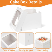 Boîtes à gâteaux jetables personnalisées avec couvercles, boîtes de transport blanches pour gâteaux avec plateaux à gâteaux pour tartes et biscuits