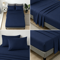 Ensemble de literie en microfibre douce avec logo personnalisé, rayures en satin de 1 cm, blanc, ensemble de linge de lit d'hôtel, 4 pièces, ensemble de draps