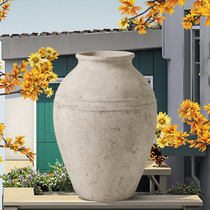 Handgefertigter Borstholz-Faserzement-Blumentopf für Außenbereich, Handgeschnitzt, Langlebig, Minimalistisches Design, 15L, Heimdekoration, Garten, Gärtnerei, Verpackt - Product Image 4