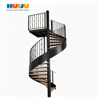 Escalier en colimaçon en acier galvanisé anti-rouille antidérapant extérieur personnalisé HJ, colonne centrale d'escalier en colimaçon