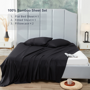 Bộ Ga Trải Giường Họa Tiết Bằng Tre Ga Trải Giường Cỡ Lớn Bộ Chăn Lông Vũ 4 Món Sang Trọng Ga Trải Giường Siêu Lớn - Product Image 3