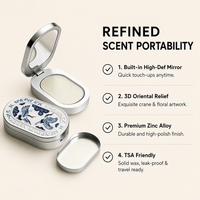 Baume de parfum solide premium MLM avec étui à couvercle rabattable pour les voyages et la fragrance quotidienne, fabricant OEM de marque privée