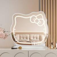 Miroir de maquillage lumineux Hello Cat Cartoon pour coiffeuse, vente en gros directe usine
