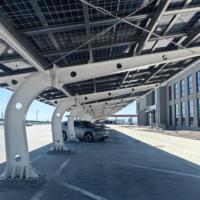Abri solaire pour voiture avec structure en acier |   Auvent photovoltaïque pour projets d'économie d'énergie, aménagement personnalisé