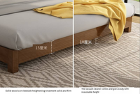 Lits modernes en bois massif ensemble de chambre à coucher meubles sains en bois ergonomique minimaliste nordique teck lit double en bois avec rangement