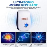 Répulsif antiparasitaire ultrasonique en plastique pour cuisine, salon et chambre à coucher, à brancher, contre les souris