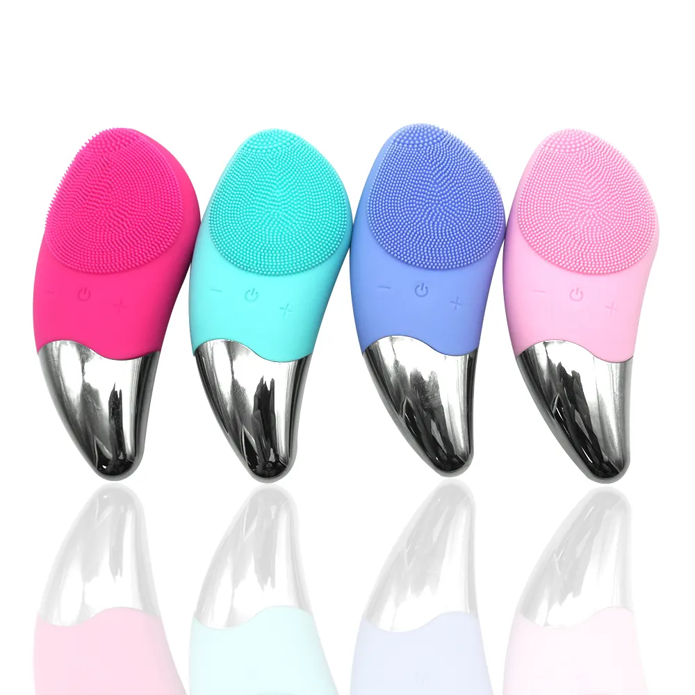 Electric Face Cleanser and Massager Waterproof Sonic Silicone Facial Cleansing Brush