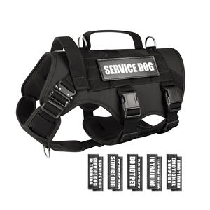 Hizmet köpek yelek koşum taktik çalışma 10 Pet yamalar ile MOLLE yelek hiçbir eğitim için ağır koşum çekin - Product Image 1