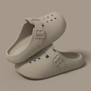 Sabots Birkenstock pour femmes, couleur blanc cassé, semelle épaisse en EVA, confortables pour l'intérieur et l'été - Product Image 2