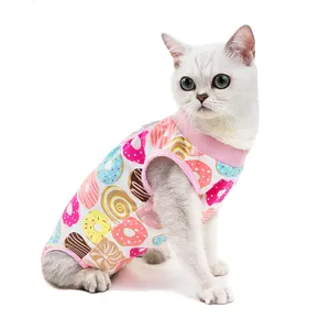Vêtements pour animaux de compagnie, chiens et chats, motifs adorables, coton doux, vêtements pour chats après chirurgie - Product Image 1