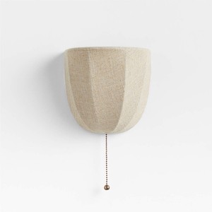 Linen <b>Wall</b> Lamp W18xH16 Depth 12cm Led <b>Light</b> Source E27 Bulb Base <b>Switch</b> Control For Bedroom Living Room - Product Image 4