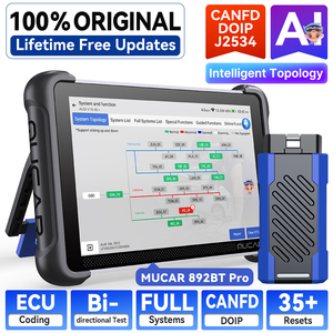 MUCAR 892BT PRO เครื่องมือวินิจฉัยรถยนต์ระบบเต็มรูปแบบ พร้อม AI ขับเคลื่อน OBD2 Topology J2534 CANFD DOIP Coding ระดับมืออาชีพ - Product Image 1