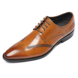 Chaussures Oxford en cuir véritable authentique, à enfiler, bout pointu, doublure respirante, semelle amortissante, chaussures habillées pour hommes - Product Image 6