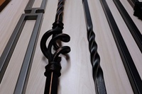 Escalier Desgin Intérieur Revêtement en poudre Noir mat Panier simple Double Knuckle Balustre en fer forgé Escalier Broche Balustre