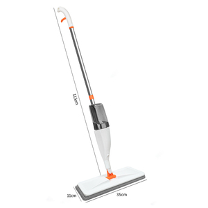 Mopa pulverizadora blanca al por mayor con mango de acero inoxidable, autoescurrible, plana, de microfibra, para limpieza de suelos del hogar - Product Image 5