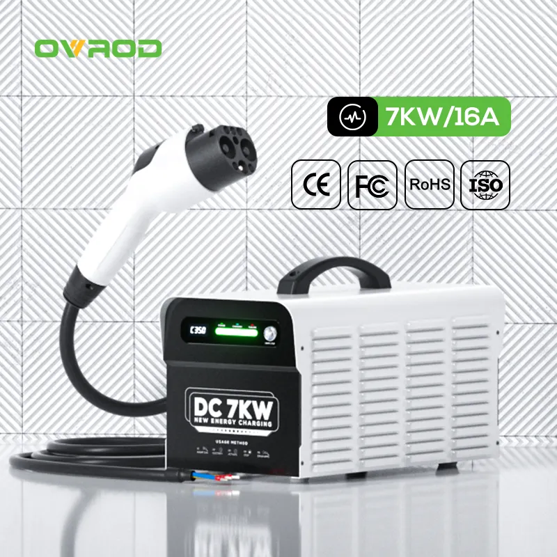 Зарядное устройство Ovrod Ccs2 Smart Fast Dc Ev, 7 кВт, портативное зарядное устройство постоянного тока для электромобиля Gbt Mobile Ev-Charger