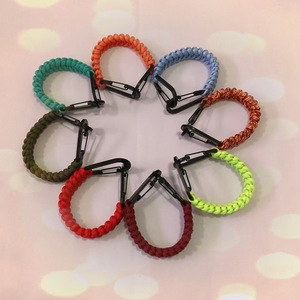 Handmade <b>Braided</b> Paracord Keychain 6Cm Aluminum Carabiner Double Hook Nylon Durable Promotional Gift <b>Accessory</b> - Product Image 2