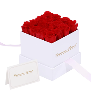 9 Roses Tête Fleur <span class=keywords><strong>Éternel</strong></span>le Longue Durée Rose Immortelle Dans Une Boîte Conservée Boîte Cadeau Rose Rouge Pour Maman - Product Image 1