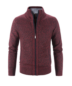 <span class=keywords><strong>Cardigan</strong></span> in maglia calda con Zip <span class=keywords><strong>blu</strong></span> <span class=keywords><strong>scuro</strong></span> di alta qualità per uomini giacche alla moda taglie forti con decorazione motivo per l'inverno - Product Image 3