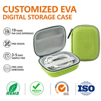 Étui de rangement numérique personnalisé en EVA, sac de transport rigide antichoc pour appareils électroniques, vert, nouvelle mode, usine OEM/ODM