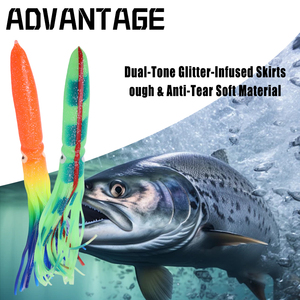 Leurres de pêche souples lumineux réalistes en forme de calamar, leurres de traîne en mer pour thon et bar, appâts durables en plastique souple - Product Image 3